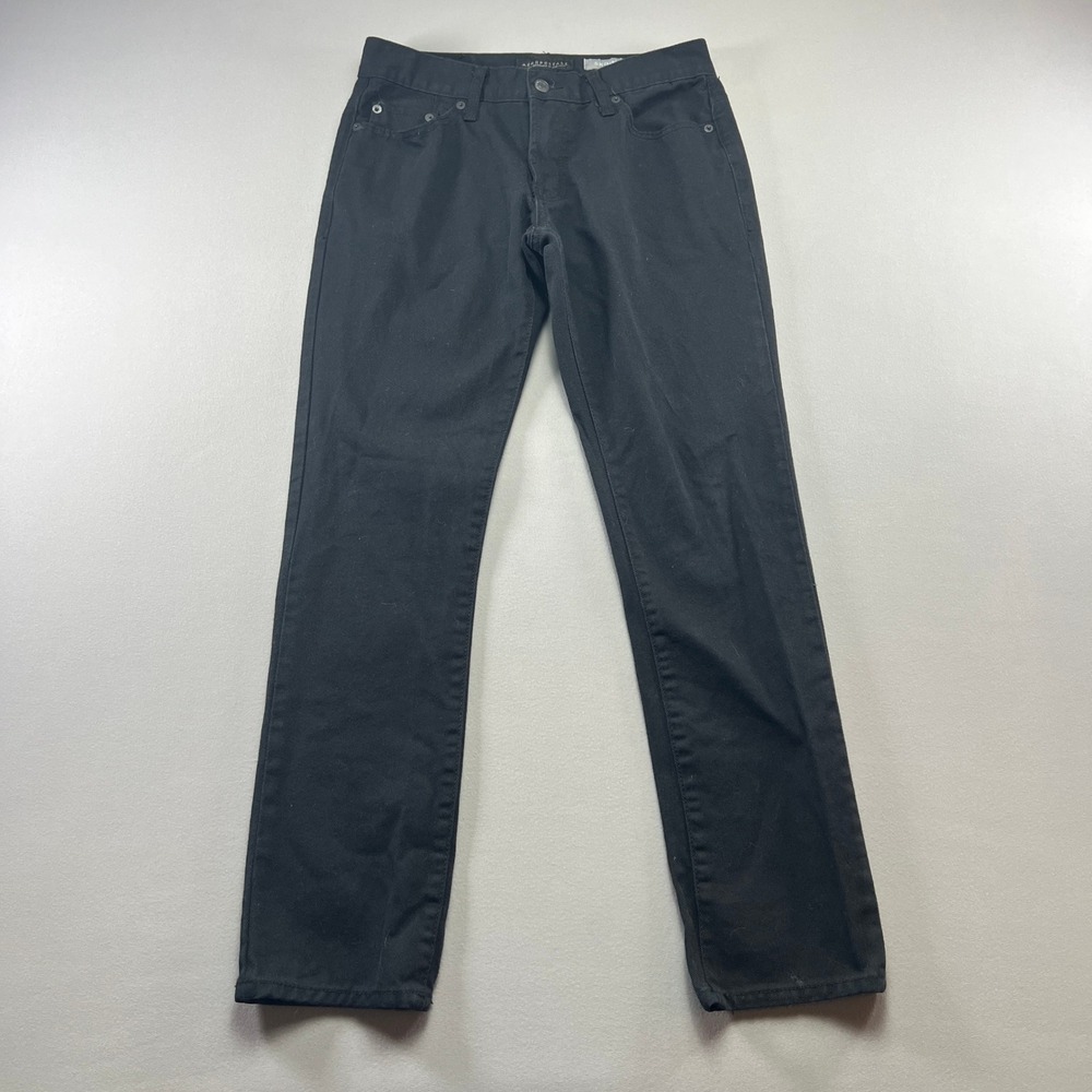 Aeropostale Skinny Jeans Womens 29x30 Black Denim Cotton Mid Rise Street Wear